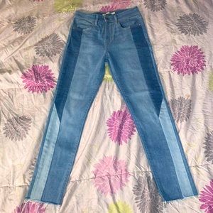 Levis Premium 721 High Rise Vintage Skinny Ankle Fray Women Denim jeans Size 27